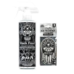 Chemical Guys Black Frost Air Freshener and Odor Eliminator, 16 fl oz Spray with 3 Pack of Hanging Air Fresheners (Great for Cars, Trucks, SUVs, RVs, Home, Office, Dorm Room & More) - HOL432