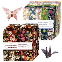 Qianshan Origami Paper Kit 100 Sheets 6 Inch Square Double Sided Color 20 Vivid Colors for Hand Crafts Origami Paper Arts Creativity.Flower Forest