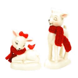 Department 56 Snowbabies Christmas Memories Oh Deer Collectible Animals Figurine Set, 3.15 Inch, Multicolor