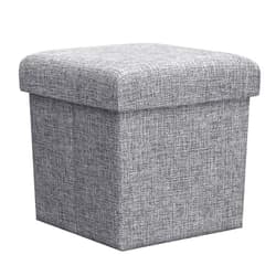 ZLY Folding Stool Storage Ottoman Polyester Fabric Linen Foot Rest Seat Clutter Collection 11 X 11 X 11 inch 28cm Cube Desk