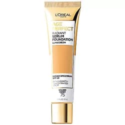 L'Oreal Paris Age Perfect Radiant Serum Foundation with SPF 50, Golden Honey, 1 Ounce 075 Golden Honey