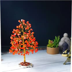 BEZAVO Carnelian Crystal Tree of Life – Birthday Gifts for Women, Mom, Housewarming & Spiritual Gift Handmade, Valentine’s Day Gift – Bonsai Tree for Positive Energy, Home & Office Décor