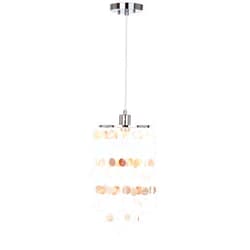 SAFAVIEH Lighting Collection Modern Capiz Sea Shell Boho Coastal Cream 9-inch Diameter 1-light Adjustable Hanging Pendant Light Fixture (LED Bulb Included)