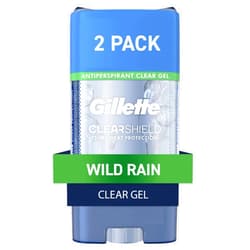 Gillette Antiperspirant and Deodorant for Men, Clear Gel, Wild Rain Scent, 3.8 oz (Pack of 2)