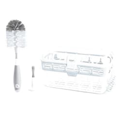 Munchkin® Baby Bottle & Small Parts Cleaning Set, Includes High Capacity Dishwasher Basket & Bristle Bottle Brush, Grey
