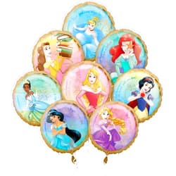 Amscan Mayflower Anagram Princess Once Upon A Time Foil Balloon Bouquet, Medium, Multicolor
