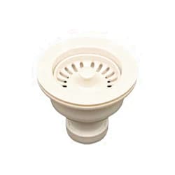 Whitehaus Collection Whitehaus RNW50L-BI Basket Strainer 3 1/2-Inch For Deep Fireclay Application, Biscuit
