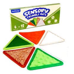 Samiusy Sensory Mini Mats 6 Pack, Textured Sensory Toys for Babies, Sensory Mats for Autistic Children, Stress Relief & Anxiety Sensory Toys for Toddlers 1-3, Tactile Sensory Tiles - Sensory Wall