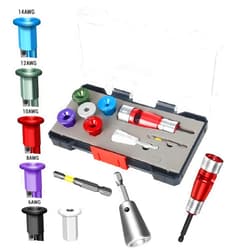 AIFIZO Wire Stripper for Drill,Wire Stripping and Twisting Tool,2024 Electric Wire Stripper Tool Set,Portable Wire Nut Twister for Power Drill,Cable Quick Twister Tool and Connector（8pcs）