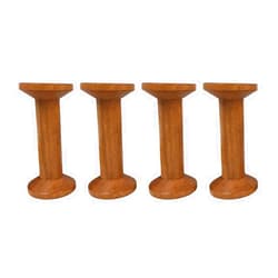 Lasenersm 4 Pieces Wooden Empty Spools Vintage Wooden Spools Retro Wooden Thread Spools Embroidery Thread Spool for Textile Wire Weaving Ribbon DIY Crafts Art, 3.5 x 7.5cm, Dark Brown