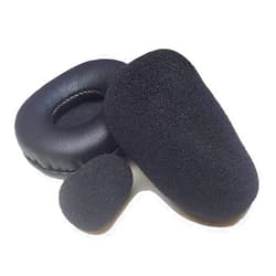 Global Teck Worldwide Ear Pad, Foam Mic Cushions Replacement Kit- 3pcs Bundle - Compatible with Blueparrott B350-XT, Jabra Biz 1500, Cyber Acoustics AC-204 and Logitech H110 Headsets by Global Teck