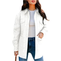 EVALESS Quilted Jackets for Women Lightweight Long Sleeve Button Down Puffer Jacket Warm Winter Coat Outerwear with Pockets