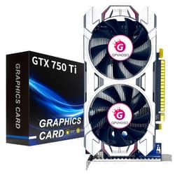 GPVHOSO GTX 750Ti 4GB Graphics Card GDDR5 128bit Direct X12 640SP Gaming Video Card, PCI Express 3.0x16 Interface, HDMI, DVI-D, VGA, Dual Fan, Low Power GPU for Working Gaming