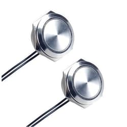 DMWD 2pcs 22mm Metal Momentary Push Button Switch Super Short with Pre-Wired Cable 0-250V (ON)-Off 2Pins 1NO 7/8