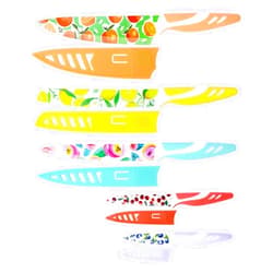 UPTRUST Knife Set, 10-piece Stainless Steel Kitchen Knife Set Nonstick Coated with 5 Blade Guard, Multicolored Fruit Knives, Pioneer Woman Knife Set