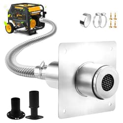 QLNGAS 2025 Upgraded Generator Exhaust Silencer Kit Stainless Steel Muffler with Insulated Through-Wall Mounting Plate - Universal Adapters for Most Portable Generators - Efficient Noise Reduction