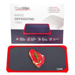 ThawMax Rapid Defrosting Tray | Defrosting Tray For Frozen Meat | Thawing Tray | No Mess Full Silicone Border | Thaw Frozen Food Faster Without a Microwave or Hot Water | Quick and Safe | Meat Defrosting Tray
