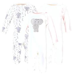 Hudson Baby Touched by Nature Baby Girls' Organic Cotton Coveralls