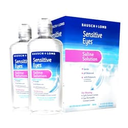 Bausch + Lomb Sensitive Eyes Saline Solution from Bausch & Lomb, for Soft Contact & Gas Permeable Lenses, Saline Solution with Potassium, 2 x 12 Fl Oz (710 mL)