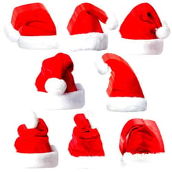TrelaCo 64 Pcs Christmas Cutouts Decorations Santa Hat Paper Cutouts for Classroom 4 Inch Xmas Cutouts Craft for Classroom Wall Christmas Paper Santa Hat Stickers Bulletin Board Santa Gift, 8 Styles