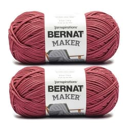 Bernat Maker JAM Yarn - 2 Pack of 250g/8.8oz - 72% Cotton 28% Nylon - #5 Bulky - 290m/317Yards - for Knitting, Crochet and Amigurumi