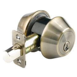 Brinks 2718-109 Double Cylinder Deadbolt Keyed on Both Sides, Antique Brass