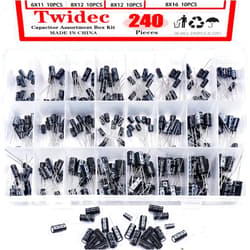 Twidec/650Pcs Aluminum Electrolytic Capacitor Assortment Box Kit 24Value 0.1uF－1000uF Different Range