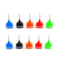 E-outstanding 10pcs Applicator Tips Caps 5 Colors (Black, Red, Blue, Green, Orange) Universal Needle Tip Cover Replacement for Applicator Bottles 5-30ml