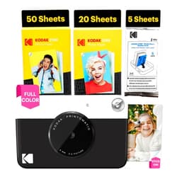Kodak Printomatic Full-Color Instant Print Digital Camera - 75 Sheets Bundle - Prints On Zink 2x3 Sticky-Back Photo Paper - 5MP, Portable, Creative Fun Gift for Birthday, Christmas, Holiday - Black