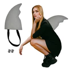 Holyzuel Shark Adventure Costume Fin Gray Shark Accessory Costume Easy to Wear Play Costume Props for Adults Festivals Parties Events Cosplay Dive into a Sea of Fun