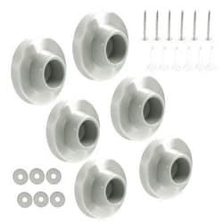 Cionyce Concave Wall Door Bumper Stop Brushed Satin Nickel, 6 Pcs Stainless Steel Door Stoppers Wall Protector Door Stops, Round Rubber Door Knob Stoppers Wall Protector