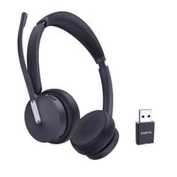 Yealink WH64 Hybrid with DECT Dongle, 492ft Range, 32 Talk Time Bluetooth Headset for Teams, Zoom Skype UC, 3X Mic Noise Cancelling, Headset PC Phone