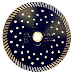 ALSKAR DIAMOND ADLGPC 6 inch Stone Cutting Premium Turbo Continuous Rim Diamond Blades for Granite (6