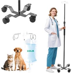 Crilealym IV Pole with Wheels,47 to 100In Portable IV Floor Stand with 4 Hooks IV Bag Holder Stand Telescopic Feeding Pump Stand Stainless Steels Pipe Extension Pole IV Influsion Pole (47-100in)