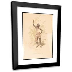 ArtDirect Alfredo Edel 14x18 Black Modern Frame and Double Matted Museum Art Print Titled - Shiavo Egypt (1886)