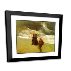 ArtDirect Winslow, Homer 23x20 Black Modern Framed Art Print with Double Matting Titled: To the Rescue