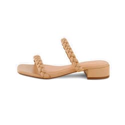 CUSHIONAIRE Women's Nestar Braided Low Block Heel Sandal +Memory Foam