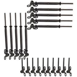 Challcrea Black Cable Railing Hardware, 10 Pairs Black Stainless Steel Cable Railing Kit, fits 1/8 Cable Railing System, for Wood Post, for Stairs Deck, T316 Marine Grade, 180° Angle Adjustable