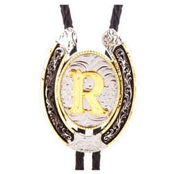 HUABOLA CALYN Bolo Tie for Men- Golden Initial Letter ABCDMJR to Z Western Cowboy Bolo Tie for Women