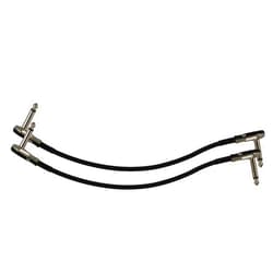 Castline Cables 2-Pack 2 Ft S-Shape Castline Silver Mogami 2319 Guitar Pedal Board Patch Cable TS Low Profile Pancake Connector