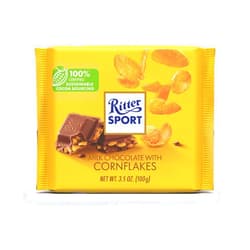Ritter Sport Milk Chocolate with Cornflakes, 3.5 Ounce Bar, 10 Pack, 100% Certified Sustainable Cocoa