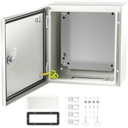 VEVOR NEMA Steel Enclosure 12×12×6,NEMA 4X Steel Electrical Box,IP66 Waterproof & Dustproof,Outdoor/Indoor Electrical Junction Box,with Mounting Plate