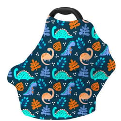 Dudeeghes Car Seat Covers for Babies - Multi-use Carseat Canopy Cover Breastfeeding Covers, Stroller Canopy Cover (Navy Dinosaur)