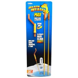FlexiSnake Drain Weasel MAX Drain Hair Clog Remover Tool with Rotating Handle and 2 Wand Refills, Made in the USA, 20 inch
