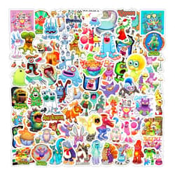 VOEMPFE 145Pcs My Singing Monsters Stickers Pack, Cute Cartoon Vinyl Waterproof Sticker Decals for Water Bottle, Laptop, Phone, Scrapbooking, Journaling Choice for Adults for Party Supply