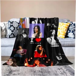 Piegricdiat Music Singer Throw Blanket Comfortable Blanket with Beautiful Female Singer, Suitable for Bedroom Soft Decorations (40 * 50in)