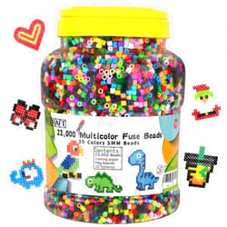 INSCRAFT 23,000 pcs Fuse Beads Kit for Kids Crafts, 30 Colors Iron Beads Set with 3 Pegboards, 5 Ironing Paper, 10 Patterns, Gifts for Birthday Christmas, Multicolor 5mm Melty Beads Bulk Refill Kit by Inscraft