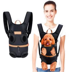 Lekereise Pet Backpack Carrier for Small Medium Dogs Cats, Legs Out Dog Cat Carrier Backpack Adjustable Pet Backpack, Hands-free Dog Backpack Carrier, Large, Black