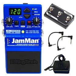Briskdrop Digitech JamMan Solo HD Stereo Looper Pedal - Bundle with 2 Patch Cables and FS3x 3 Button Footswitch