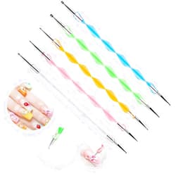 HiMo 5 pc 2 Way Dotting Pen Tool Nail Art Tip Dot Paint Manicure kit (5PC)